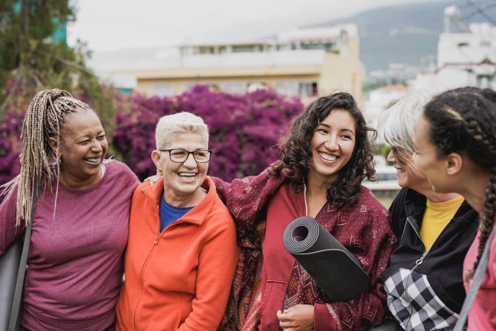 Women having fin together celebrating wellness.