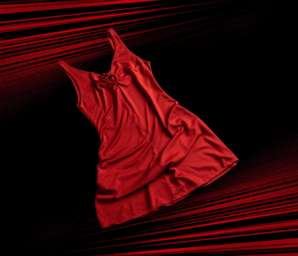 A Red Dress on a Black Background