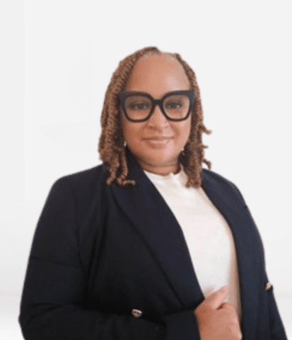 A portrait of Diana Raymond-Watts on a white background.